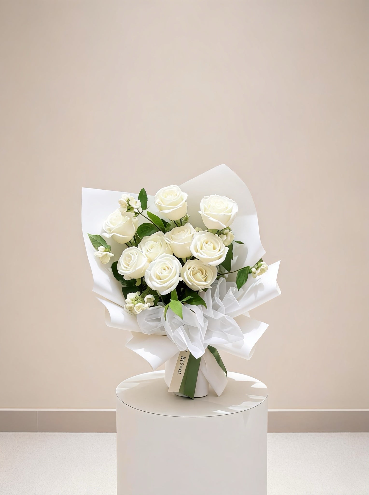 Rose only-White Rose Bouquet